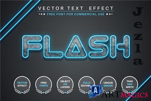 Flash glass - editable text effect - 6242202