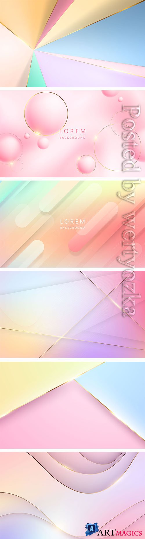 Abstract pastel pink gold gradient vector background