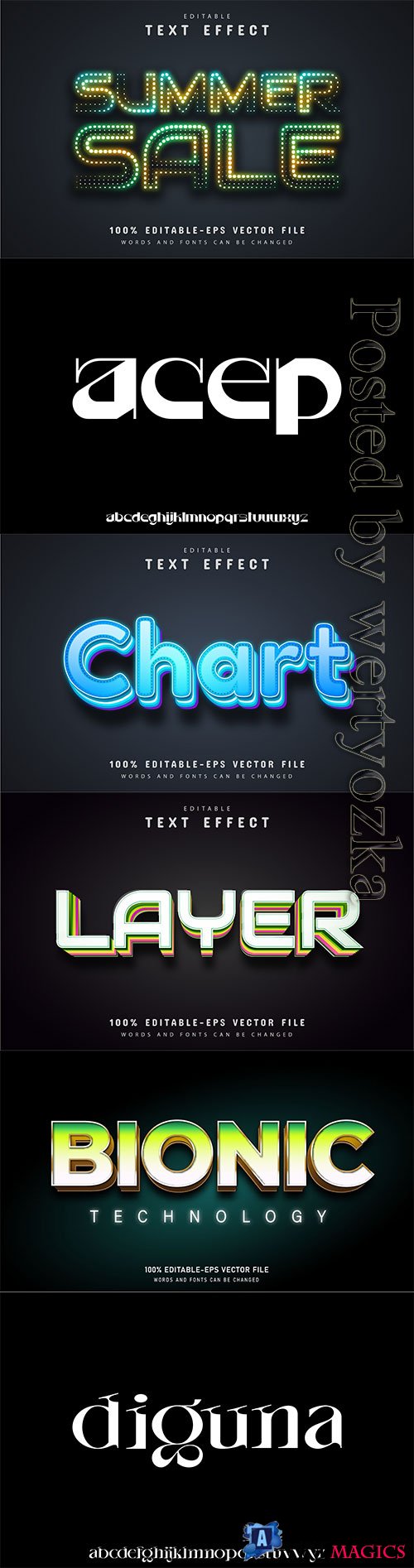 3d editable text style effect vector vol 535
