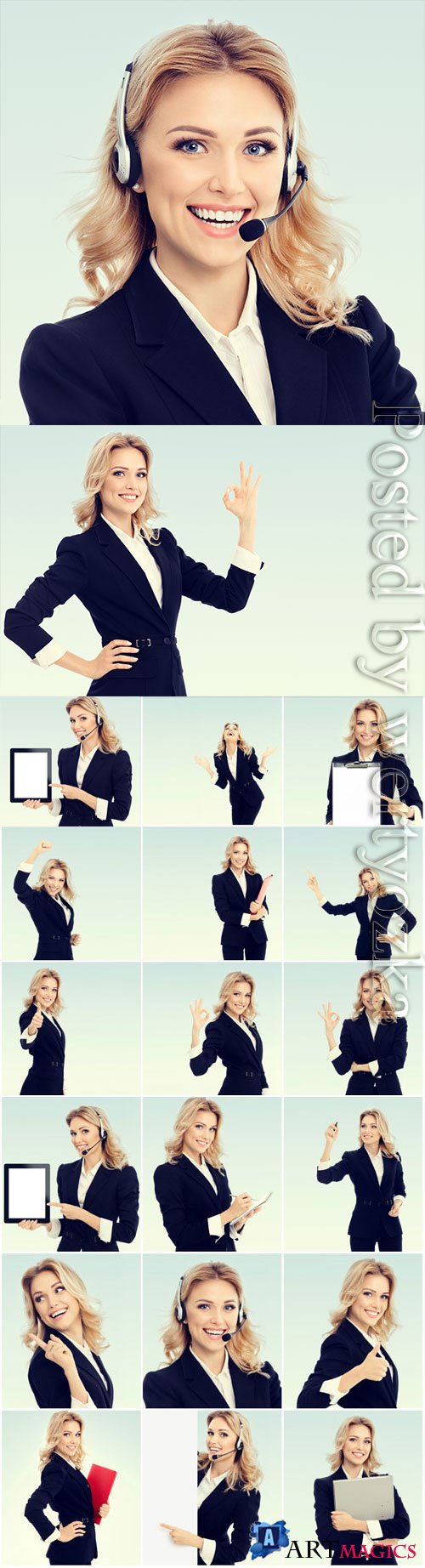 Business lady in various options stock photo