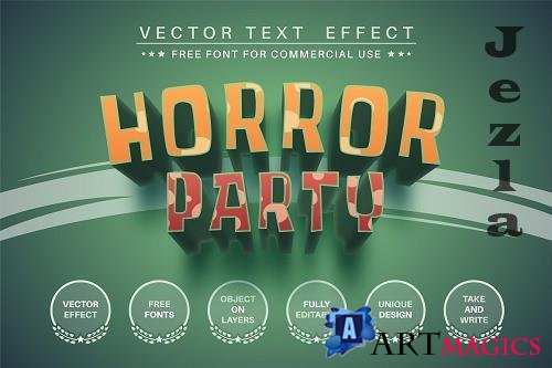 Horror party - editable text effect - 6249287