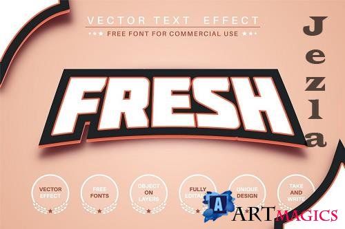 Fresh sticker - editable text effect - 6251333