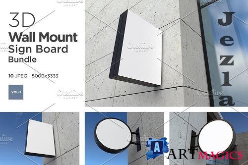 Wall Mount Sign Mockup Set Vol-1 - 6259454