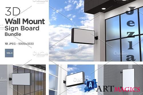 Wall Mount Sign Mockup Set Vol-3 - 6259458