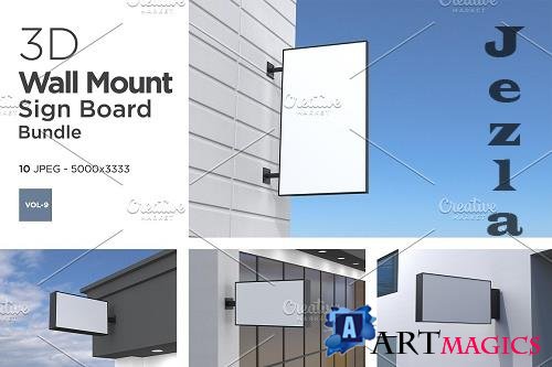 Wall Mount Sign Mockup Set Vol-9 - 6259482