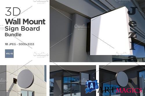 Wall Mount Sign Mockup Set Vol-10 - 6259489