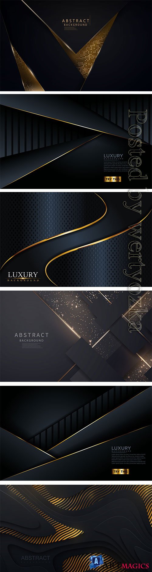 Luxury dark background with golden lines combinations