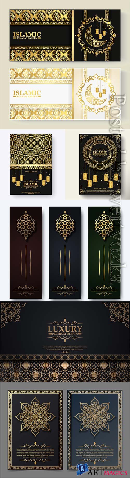 Luxury islamic ramadan kareem vector greeting card