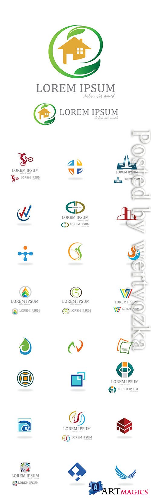 Assorted logos in vector