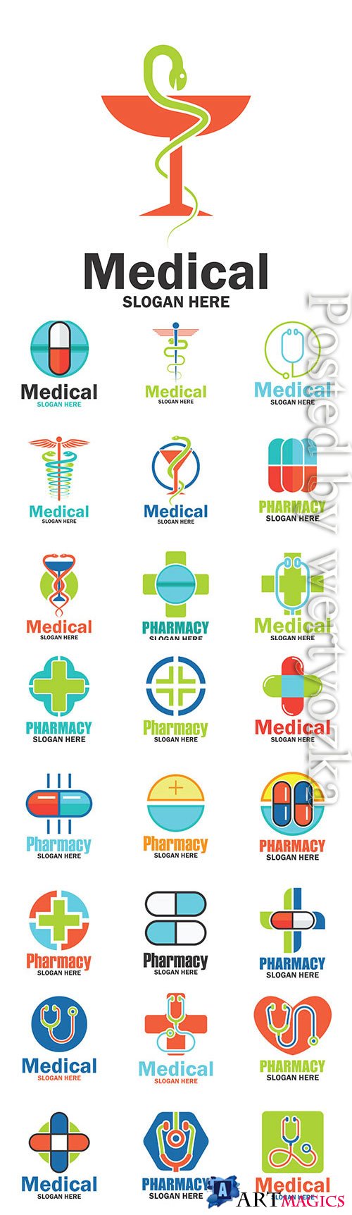 Medicine logos in vector