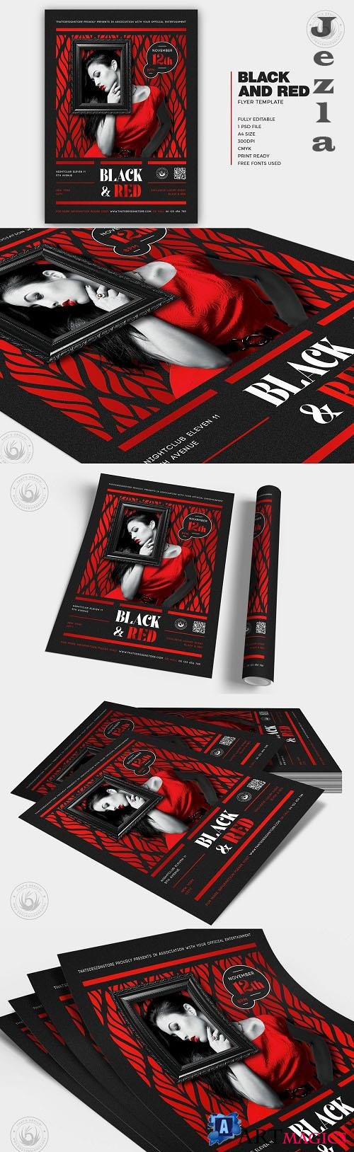 Black and Red Flyer Template V6 - 6273292