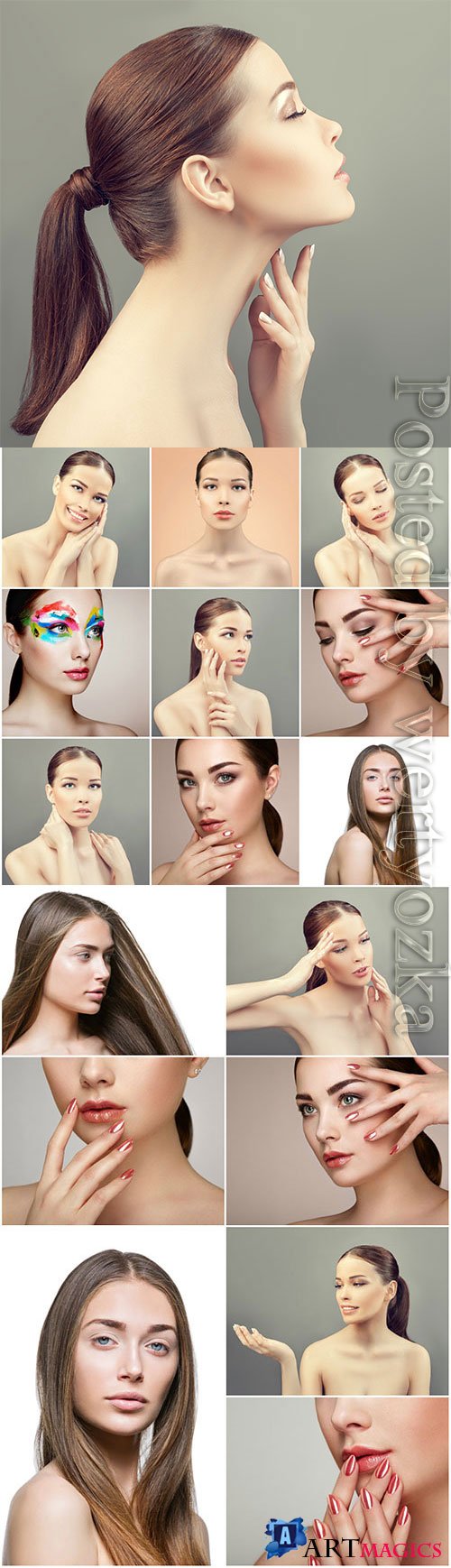 Beautiful well groomed young women stock photo