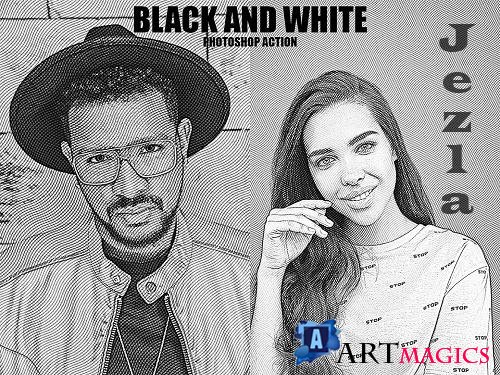 Black and White Photoshop Action - 6033870