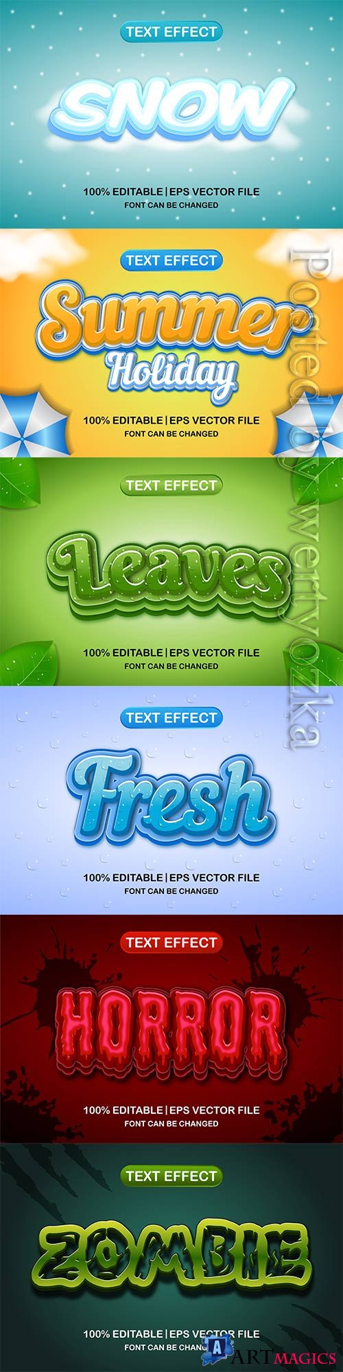 3d editable text style effect vector vol 583