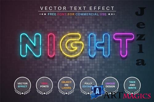 Night - editable text effect - 6290110