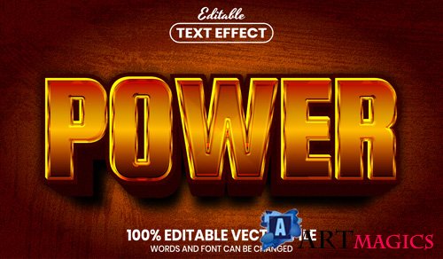 Power text, font style editable text effect