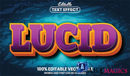Lucid text, font style editable text effect