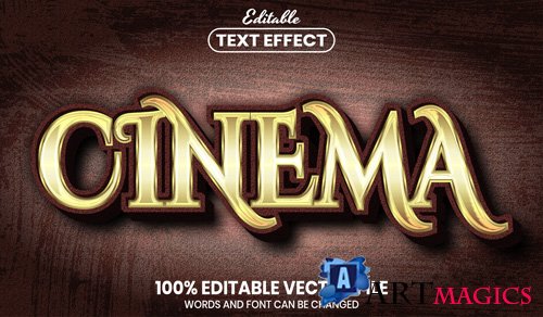 Cinema text, font style editable text effect