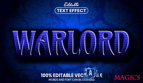 Warlord text, font style editable text effect