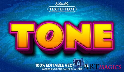 Tone text, font style editable text effect
