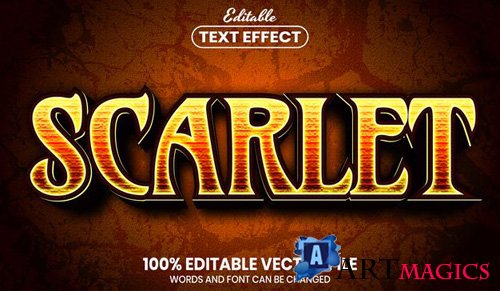 Scarlet text, font style editable text effect