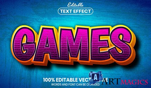 Games text, font style editable text effect