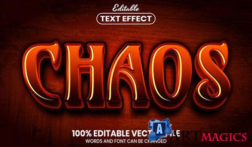 Chaos text, font style editable text effect