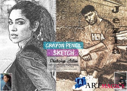 Crayon Pencil Sketch PS Action - 5660336