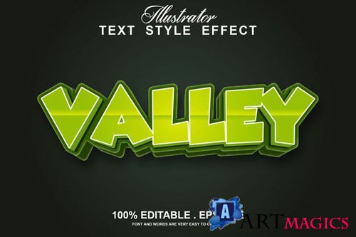 Valley text effect editable