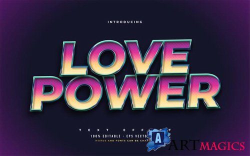 Love power editable text style effect