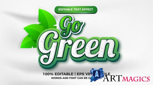 Fresh go green editable text effect