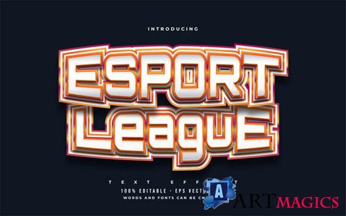 Esport league editable text style effect