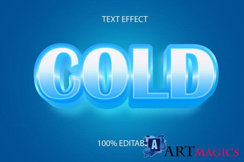 Editable text effect cold