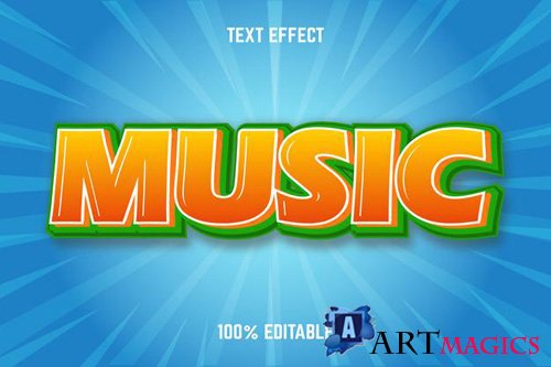 Editable text effect music