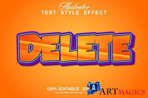 Delete text effect editable