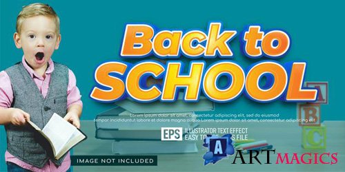 Back to school text editable style effect template
