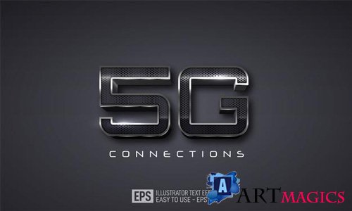 5g 3d text editable style effect template