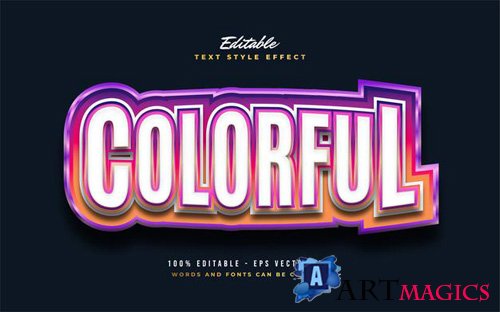 Colorful editable text style effect