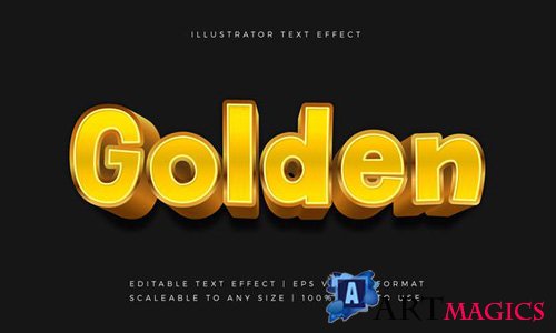 Golden comic style text font effect