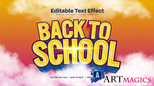Back to school text effect