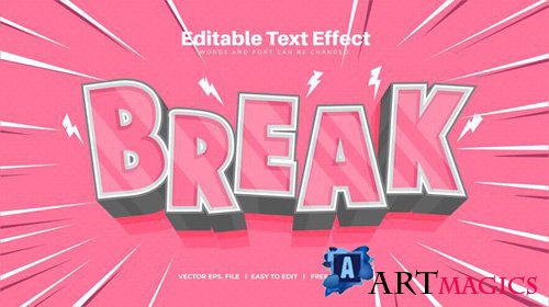 Break text effect template