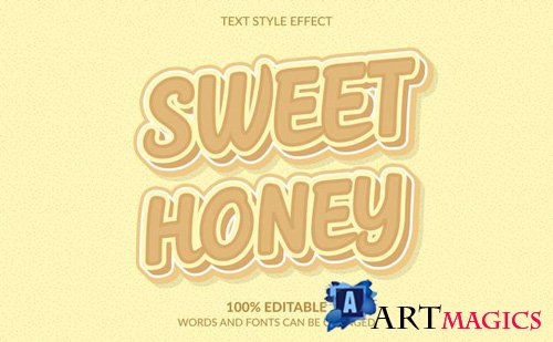 3d sweet honey text style effect