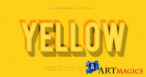 Yellow light shadow text font effect