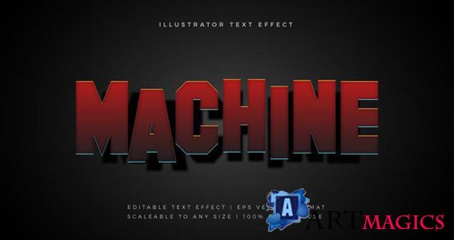 Red machine shadow text font effect