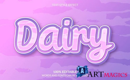 Purple dairy text style effect