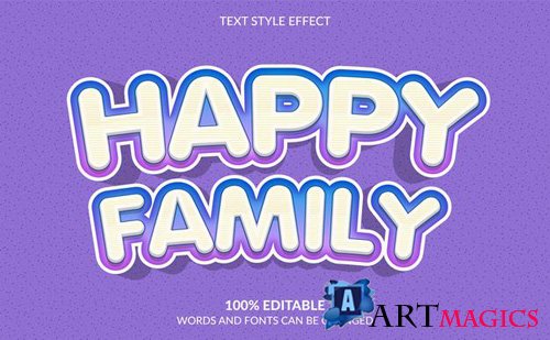 Happy family text style effect