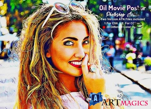 Oil Movie Poster Photoshop Action - 5661410
