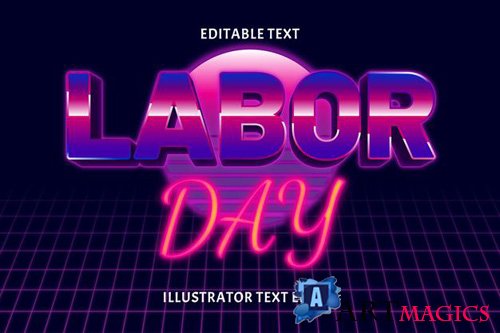 Labor day vector editable text effect