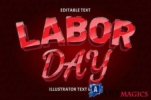 Labor day editable text effect in vector