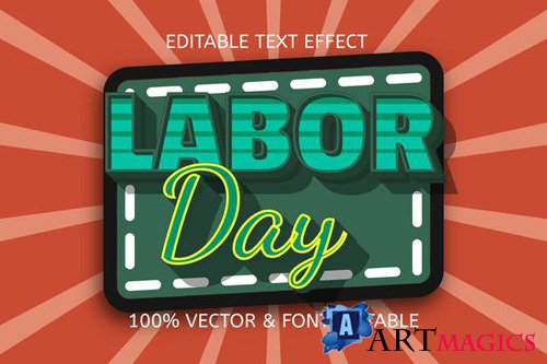 Labor day color editable text effect